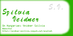 szilvia veidner business card